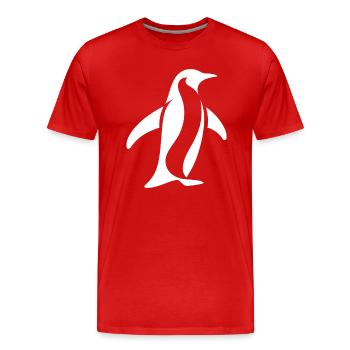 Pingouin Pôle Sud Silhouette Minimaliste - T-shirt bio Premium Homme - rouge - Devant - Damien (186cm)