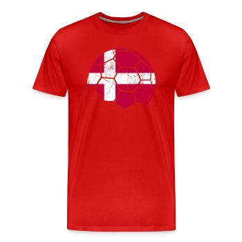 Denmark Soccer Ball Fußball - Männer Premium Bio T-Shirt - Rot - Vorne - Damien (186cm)