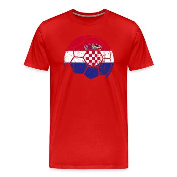 Croatia Soccer Ball Fußball - Männer Premium Bio T-Shirt - Rot - Vorne - Damien (186cm)