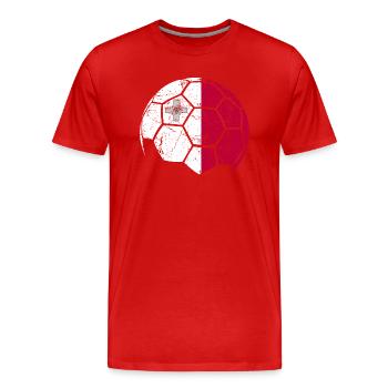 Malta Soccer Ball Fußball - Männer Premium Bio T-Shirt - Rot - Vorne - Damien (186cm)