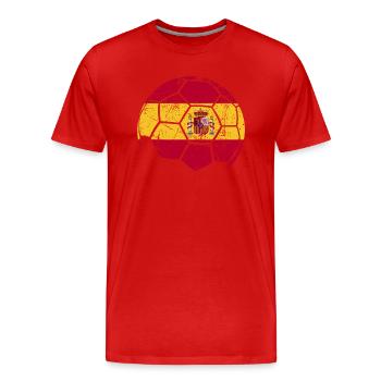Spain Soccer Ball Fußball - Männer Premium Bio T-Shirt - Rot - Vorne - Damien (186cm)