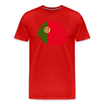 Portugal Soccer Ball Fußball - Männer Premium Bio T-Shirt - Rot - Vorne - Damien (186cm)