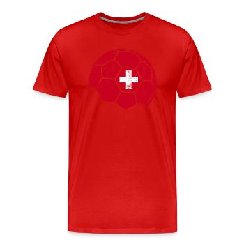 Switzerland Soccer Ball Fußball - Männer Premium Bio T-Shirt - Rot - Vorne - Damien (186cm)