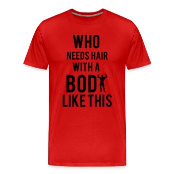Bodybuilding - T-shirt bio Premium Homme - rouge - Devant - Damien (186cm)