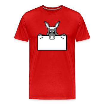 schild mauer wand halb text feld flaeche schreiben - Männer Premium Bio T-Shirt - Rot - Vorne - Damien (186cm)