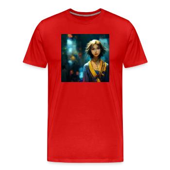 Video-games Girl - T-shirt bio Premium Homme - rouge - Devant - Damien (186cm)