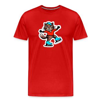 Patinage de chat - T-shirt bio Premium Homme - rouge - Devant - Damien (186cm)