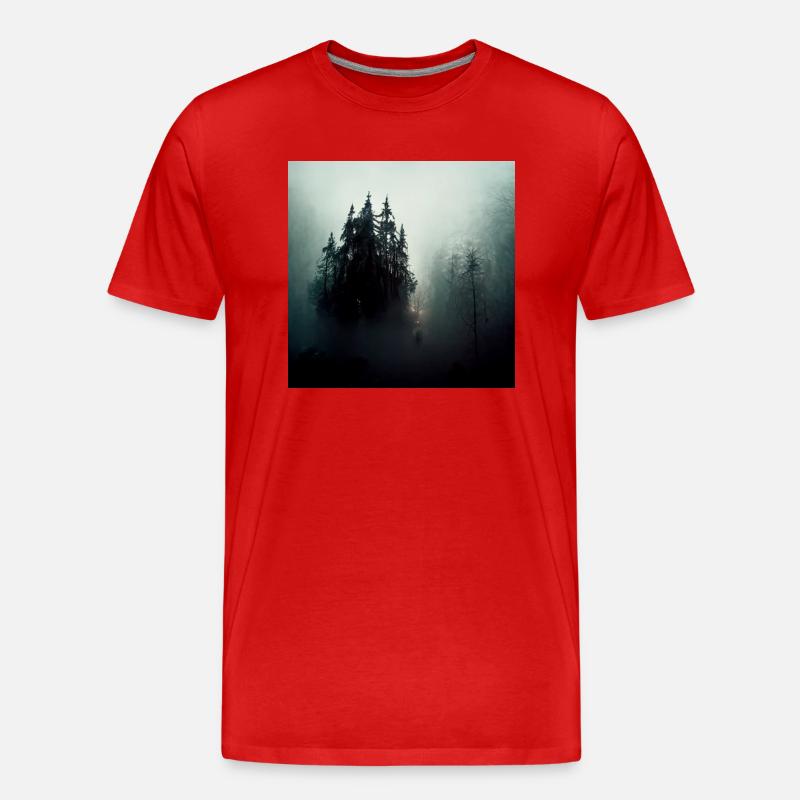Dunkler Wald - Männer Premium Bio T-Shirt - Rot