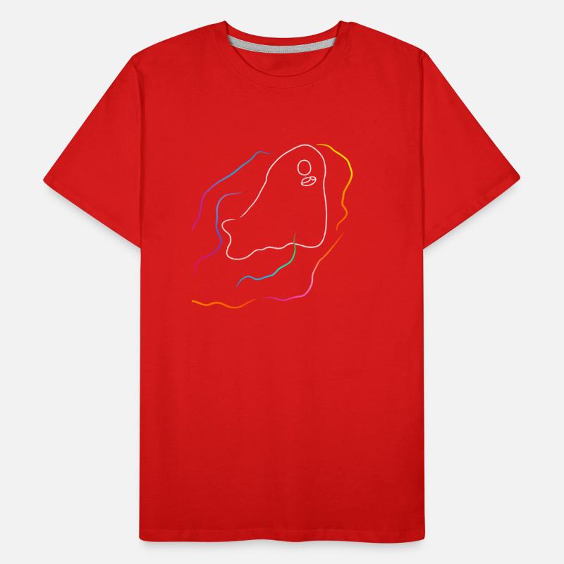 Geist mit Regenbogen Linien Männer Premium Bio T-Shirt