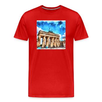 Das Brandenburger Tor in Berlin - Männer Premium Bio T-Shirt - Rot - Vorne - Damien (186cm)