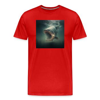 Wels Warrior - Männer Premium Bio T-Shirt - Rot - Vorne - Damien (186cm)