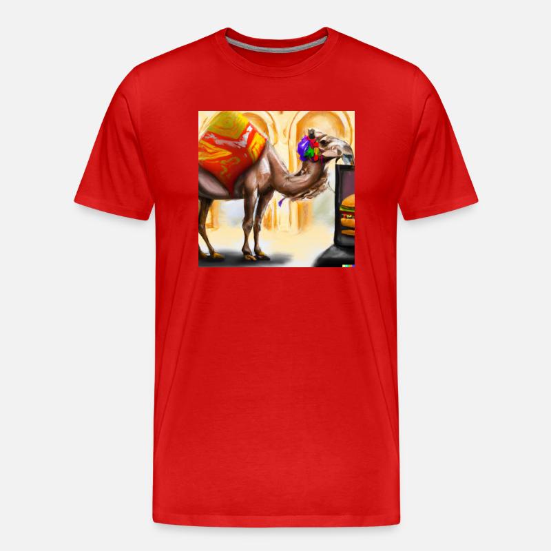Kamel in der digitalen Kunst - Männer Premium Bio T-Shirt - Rot