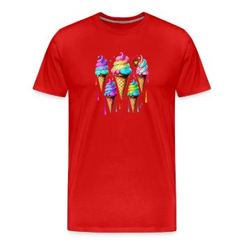 SEALING ICE - Men's Premium Organic T-Shirt - red - Front - Damien (186cm)