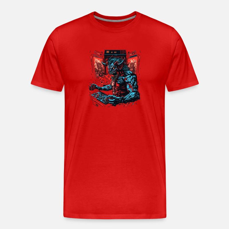 arcademon - Männer Premium Bio T-Shirt - Rot