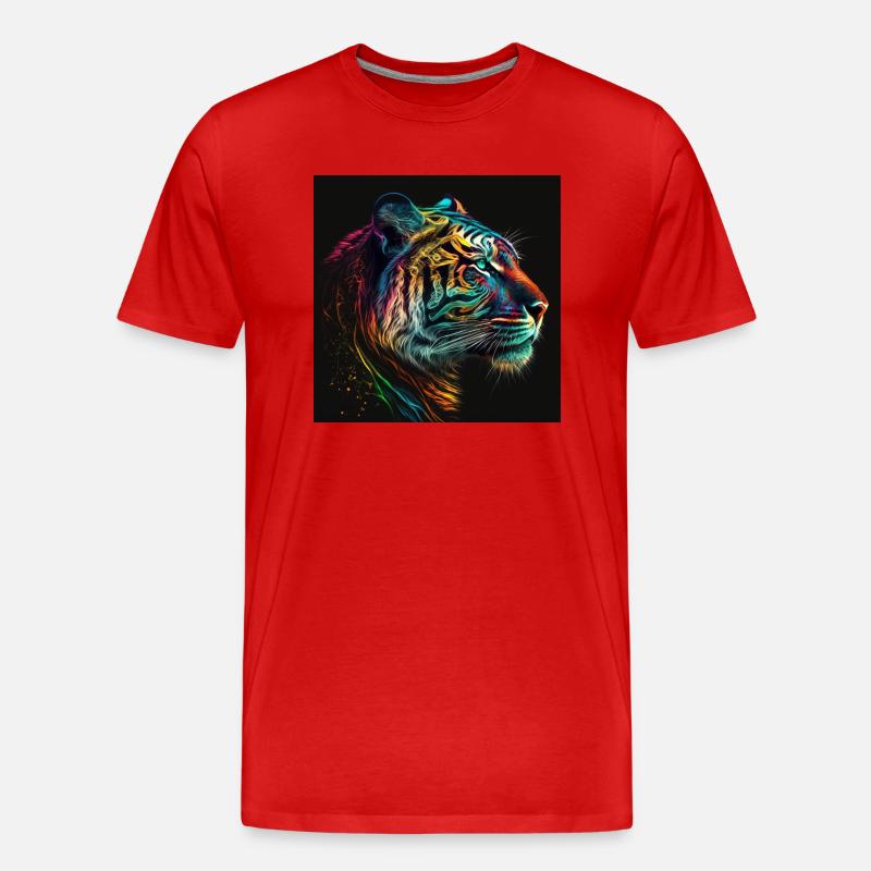 Rainbow Roar - Männer Premium Bio T-Shirt - Rot