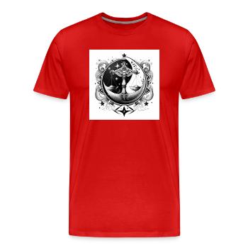 balance ying yang - T-shirt bio Premium Homme - rouge - Devant - Damien (186cm)