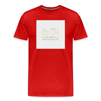 klare lienien - Männer Premium Bio T-Shirt - Rot - Vorne - Damien (186cm)