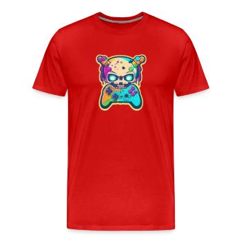 Contrôleur Skullhead - T-shirt bio Premium Homme - rouge - Devant - Damien (186cm)