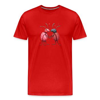 Insekt Beziehung - Männer Premium Bio T-Shirt - Rot - Vorne - Damien (186cm)