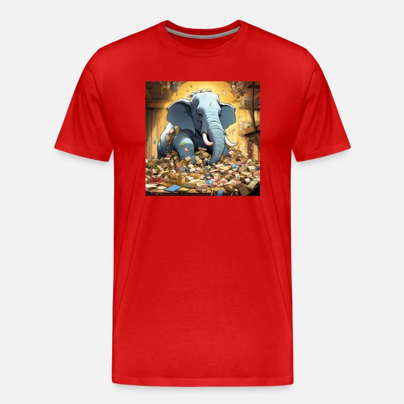 Comic style Elephant - Männer Premium Bio T-Shirt - Rot