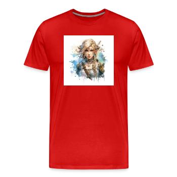 Gaming art tears of kingdom, ocorina of time,selda - Männer Premium Bio T-Shirt - Rot - Vorne - Damien (186cm)