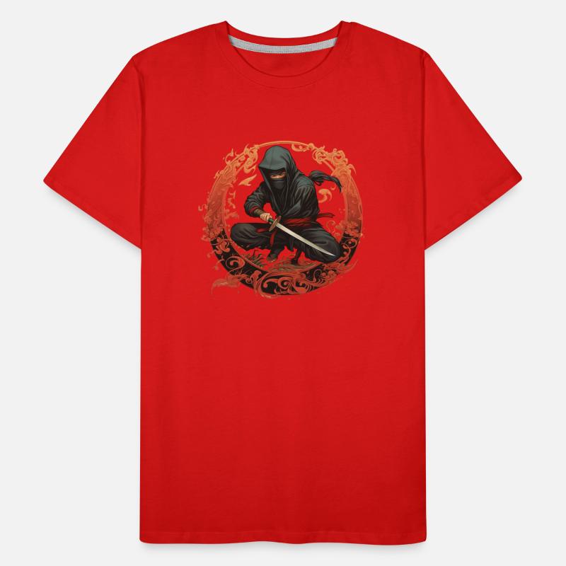Ninja avec épée de samouraï T-shirt bio Premium Homme