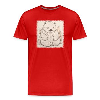 Accro à la caféine du pôle Nord comble le fossé - T-shirt bio Premium Homme - rouge - Devant - Damien (186cm)