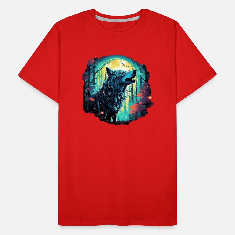 Epic wolf at full moon Men's Premium Organic T-Shirt