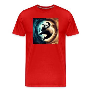 Kung Fu Ying Yang Panda - T-shirt bio Premium Homme - rouge - Devant - Damien (186cm)