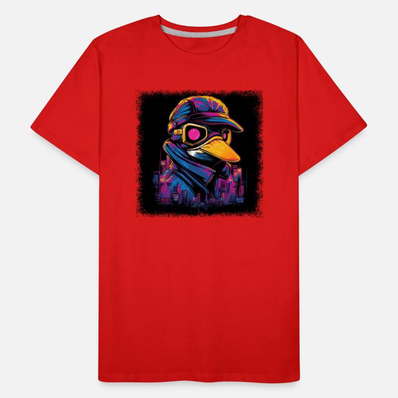 cool romantic statement duck bath bow hunting Männer Premium Bio T-Shirt