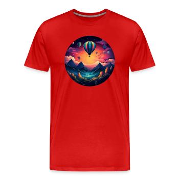 Retro-Abenteuer voller Leben: Deine einzigartige R - Männer Premium Bio T-Shirt - Rot - Vorne - Damien (186cm)
