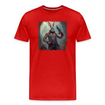 easter 2022 easter for men funny lapin bear brown - Männer Premium Bio T-Shirt - Rot - Vorne - Damien (186cm)