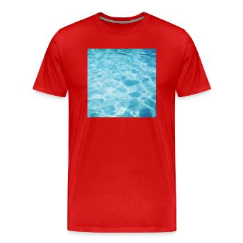 L’eau de la piscine - T-shirt bio Premium Homme - rouge - Devant - Damien (186cm)