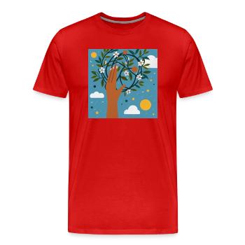Sustainable world - Men's Premium Organic T-Shirt - red - Front - Damien (186cm)