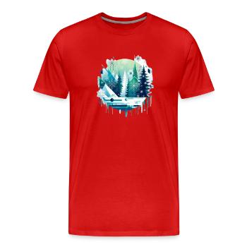 Monde d’hiver - T-shirt bio Premium Homme - rouge - Devant - Damien (186cm)