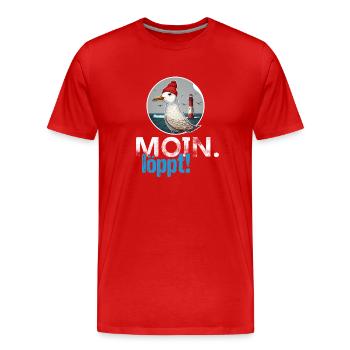 moin - Männer Premium Bio T-Shirt - Rot - Vorne - Damien (186cm)