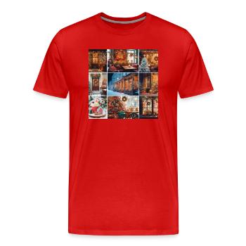 Winter Café - Men's Premium Organic T-Shirt - red - Front - Damien (186cm)