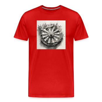 Jeu de fléchettes Winkinger Shield - T-shirt bio Premium Homme - rouge - Devant - Damien (186cm)