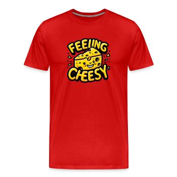 Feeling Cheesy - Men's Premium Organic T-Shirt - red - Front - Damien (186cm)
