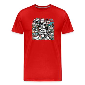 Restez merveilleux - T-shirt bio Premium Homme - rouge - Devant - Damien (186cm)