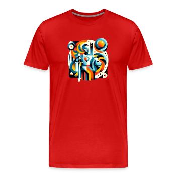 Gareth - Männer Premium Bio T-Shirt - Rot - Vorne - Damien (186cm)
