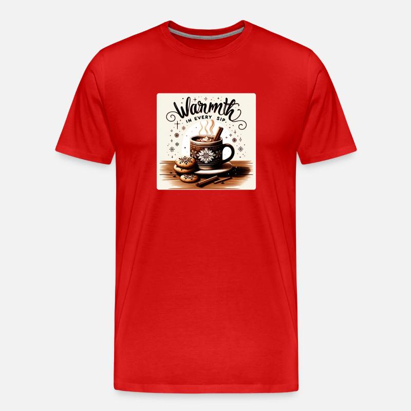 Warmth in every Sip - Männer Premium Bio T-Shirt - Rot