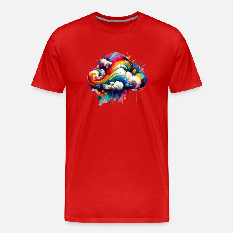 Bunte farbenfrohe Wolke - Männer Premium Bio T-Shirt - Rot
