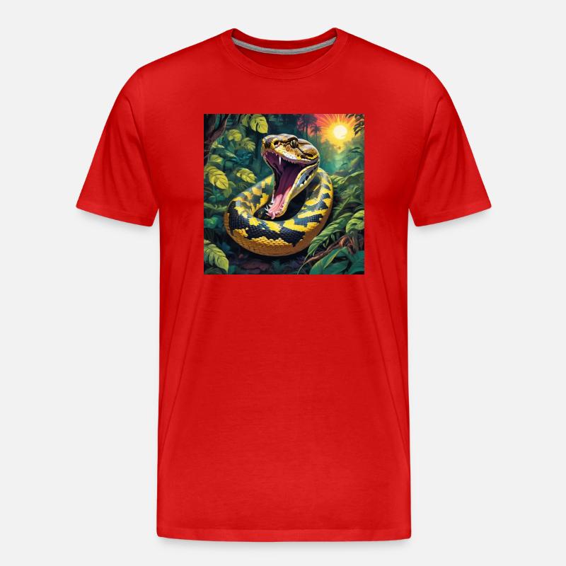 Python Snake - Men's Premium Organic T-Shirt - red