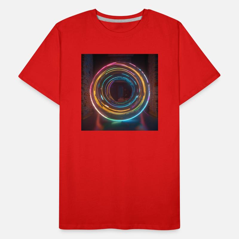 Neon Circles Men's Premium Organic T-Shirt