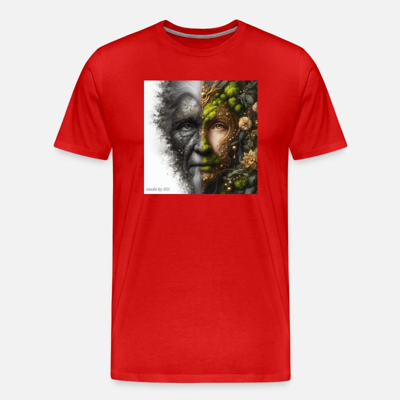 Mutter und Vater Erde - Männer Premium Bio T-Shirt - Rot