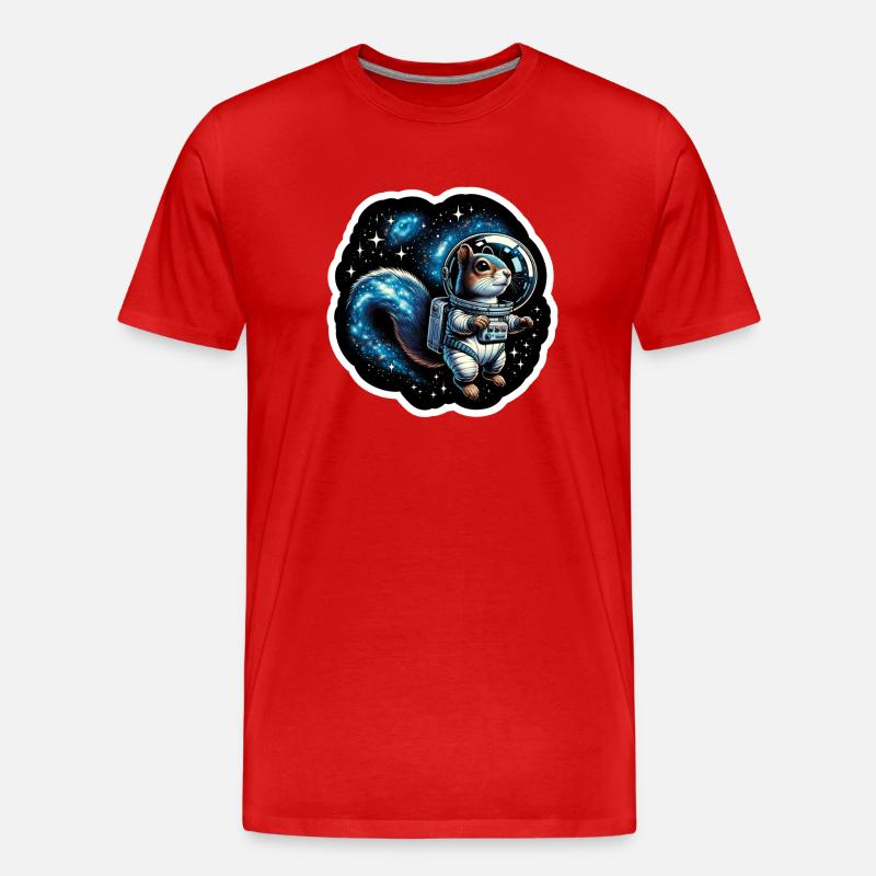 Weltraum-Eichhörnchen - Männer Premium Bio T-Shirt - Rot
