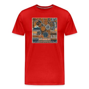 Célébration de la Richesse Culturelle en Kiswahili - T-shirt bio Premium Homme - rouge - Devant - Damien (186cm)