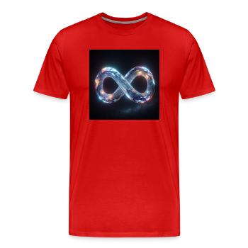 Infinity - Men's Premium Organic T-Shirt - red - Front - Damien (186cm)