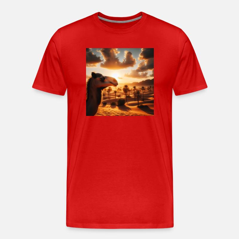 Kamel in der Wüste A2 - Männer Premium Bio T-Shirt - Rot